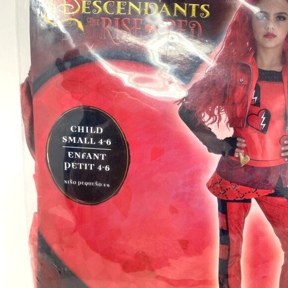 Party City Disney Descendants Rise Of Red Costume 5 Pieces Size Small 4-6 - Picture 2 of 6